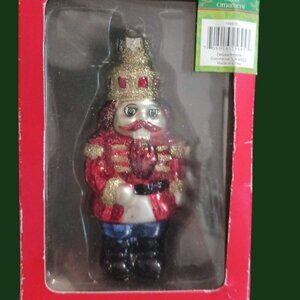 Holiday inspiration Nutcracker Glass Ornament 5" Handcrafted Holiday Decor